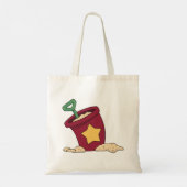 Rode zandemmer met ster en schep tote bag (Achterkant)