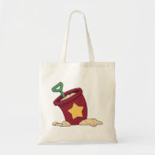 Rode zandemmer met ster en schep tote bag (Voorkant)