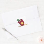 Rode zandemmer met ster en schep vierkante sticker (Envelop)