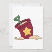 Rode zandemmer met ster en schop kaart (Voorkant)