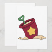 Rode zandemmer met ster en schop kaart (Voorkant / Achterkant)