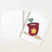 Rode zandemmer met ster en schop planner (Display)