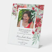 Rode zandkorrels - Koolvis - Traditionele kuifsoor Reclamebord Met Voetstuk (Voorkant)