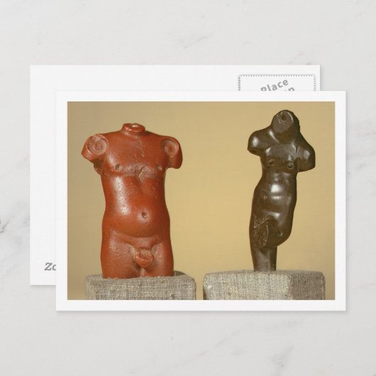 Rode zandsteen, mannetje en grijze zandsteen danse briefkaart (Voorkant / Achterkant)