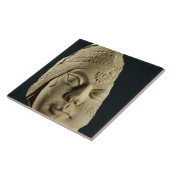 Rode zandsteenkop van Yakshi, Bharhut, 2e eeuw Tegeltje (Zijkant)