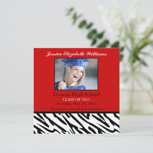 Rode Zebra Aankondiging (Staand voorkant)