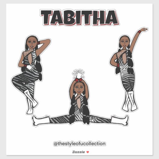 Rode Zebra danser #3 Sticker (Vel)