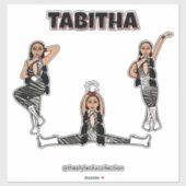 Rode Zebra danser #4 Sticker (Vel)