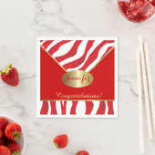 Rode Zebra Dierlijke Streep Ontwerp Servet (Insitu)