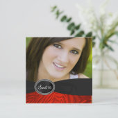 Rode Zebra Foto Sweet 16 Verjaardagsfeest Kaart (Staand voorkant)