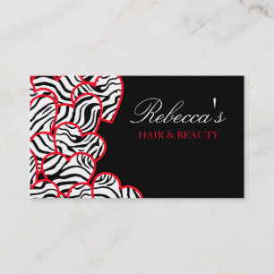 Rode zebra Harten Ontwerp Visitekaartje
