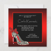 Rode zebra hooggehakte schoenen Rode zebra verjaar Kaart (Achterkant)