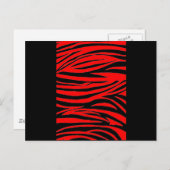 Rode Zebra in zwart en rood Briefkaart (Voorkant / Achterkant)