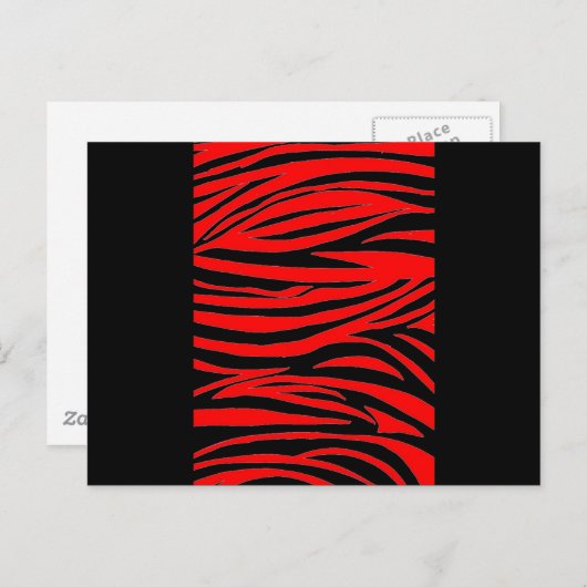 Rode Zebra in zwart en rood Briefkaart (Voorkant / Achterkant)
