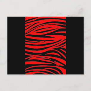 Rode Zebra in zwart en rood Briefkaart