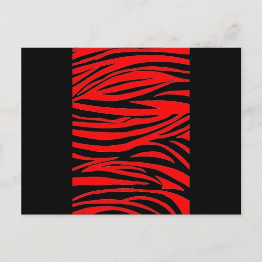 Rode Zebra in zwart en rood Briefkaart (Voorkant)