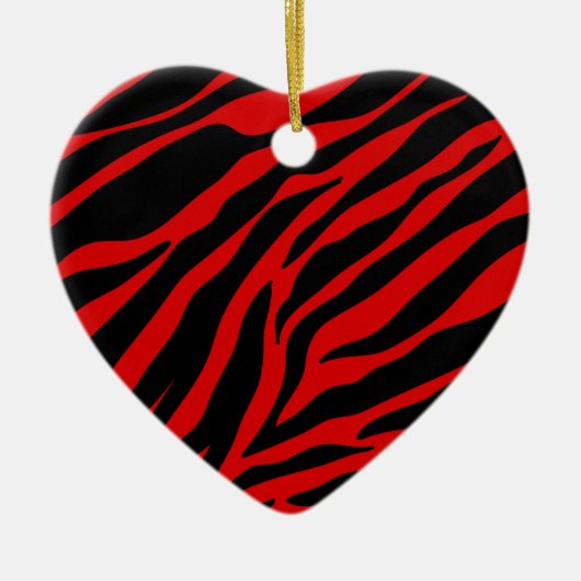 rode zebra keramisch ornament (Voorkant)