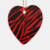 rode zebra keramisch ornament (Links)