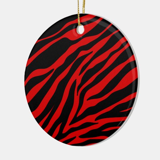 rode zebra keramisch ornament (Links)