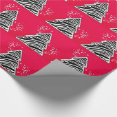 Rode Zebra kerstboom Cadeaupapier (Hoek)