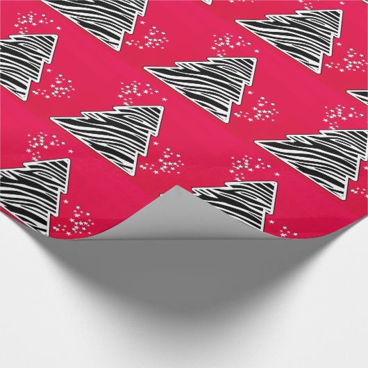 Rode Zebra kerstboom Cadeaupapier (Hoek)