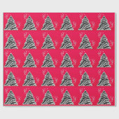 Rode Zebra kerstboom Cadeaupapier (Vlak)