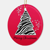 Rode Zebra kerstboom Keramisch Ornament (Links)