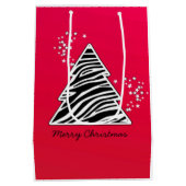 Rode Zebra kerstboom Medium Cadeauzakje (Achterkant)