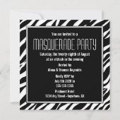 Rode Zebra Masquerade Ball Party uitnodigingen (Achterkant)