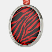 rode zebra metalen ornament (Links)
