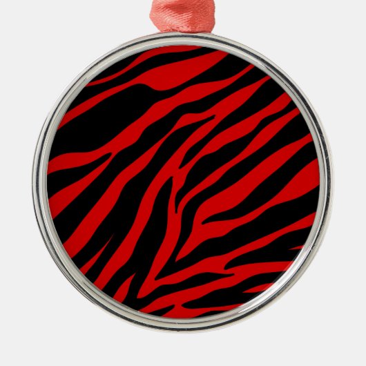 rode zebra metalen ornament (Voorkant)