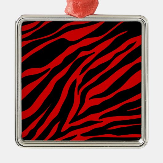 rode zebra metalen ornament (Voorkant)
