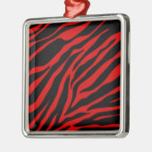 rode zebra metalen ornament (Links)