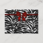 Rode Zebra Rode boog Zebra Visitekaartjes (Achterkant)
