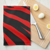 rode zebra theedoek (Quarter Fold)