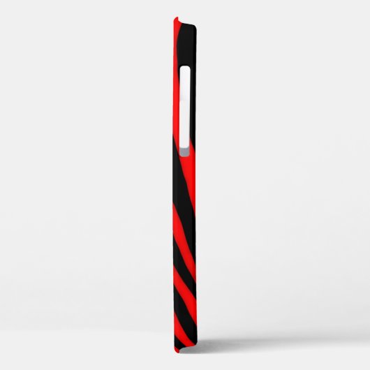 Rode Zebrastripes Case-Mate iPhone Case (Achterkant / Links)