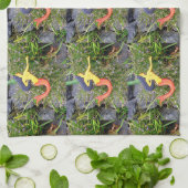 rode zebravis theedoek (Gevouwen)