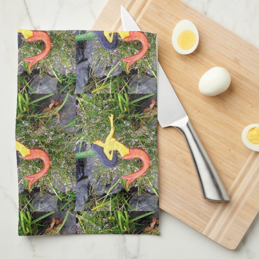 rode zebravis theedoek (Quarter Fold)