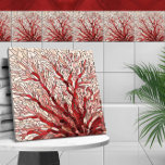Rode Zee Fan Koraal mozaïek kunst Tegeltje<br><div class="desc">Rode Zee Fan Koraal mozaïek kunst</div>