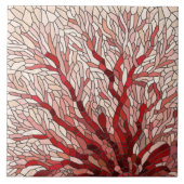 Rode Zee Fan Koraal mozaïek kunst Tegeltje (Voorkant)
