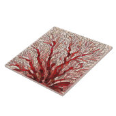 Rode Zee Fan Koraal mozaïek kunst Tegeltje (Zijkant)