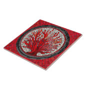 Rode Zee Fan Koraal mozaïek kunst Tegeltje (Zijkant)