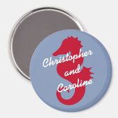 Rode Zee Paard Gepersonaliseerde Stateroom Deurmar Magneet (Voorkant / Achterkant)