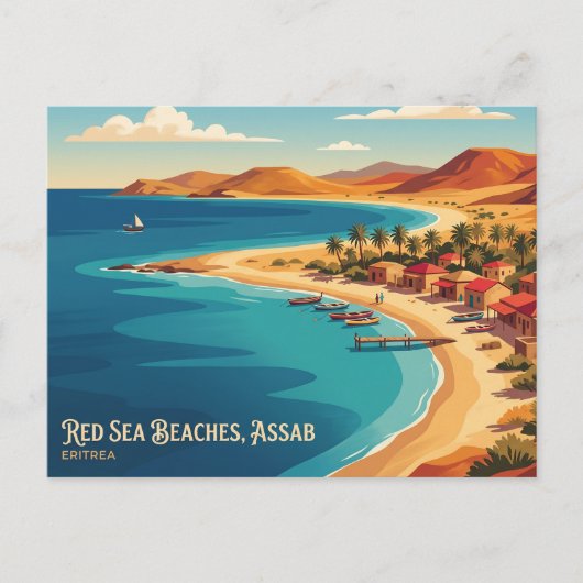 Rode Zee Stranden, Assab, Eritrea Eritrea Briefkaart (Voorkant)