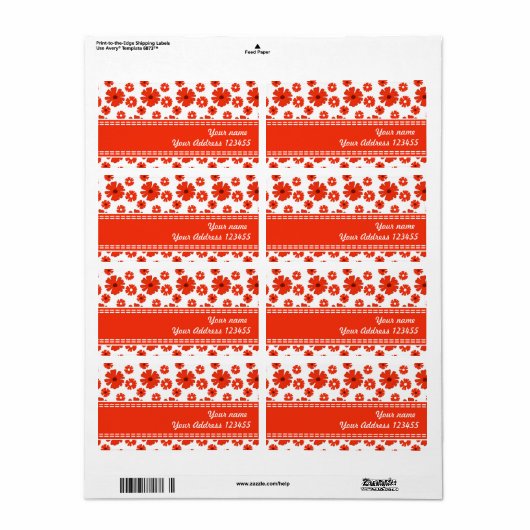 Rode zeeduivel etiket (Full Sheet)