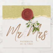 Rode Zeehuwelijk Wijnlabel Bruisend Wijnlabel Sparkling Wijnetiket (Enkel label)