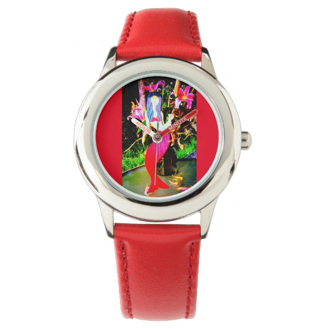 rode zeemeermin horloge (Voorkant)