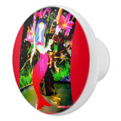 rode zeemeermin keramische knop (Rechts)