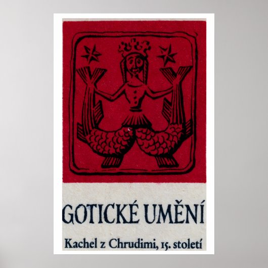 Rode Zeemeermin - Luciferdoosje Print - Tsjechisch (Voorkant)