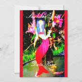 rode zeemeermin magnetische uitnodiging (Voorkant)